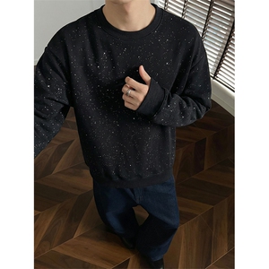 抖音得物品质26春装新款男女美式高街宽松全棉满天星圆领卫衣CM09图片