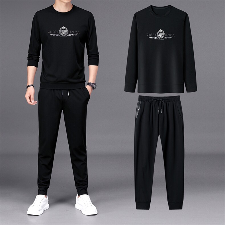 男士休闲运动套装2023新款春季中青年男装圆领百搭潮流时尚两件套,男装休闲套装,电商B212（原钱塘6029）