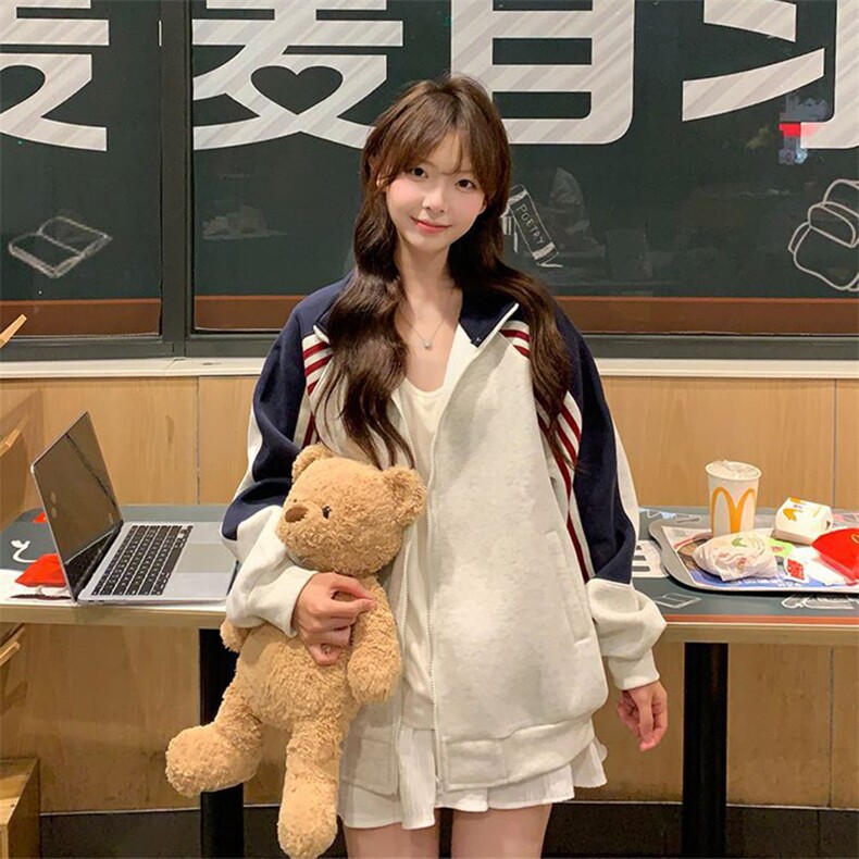 抖音得物高品质美式高街重磅结构织带拼接撞色立领卫衣外套CM41,男装卫衣,电商A486