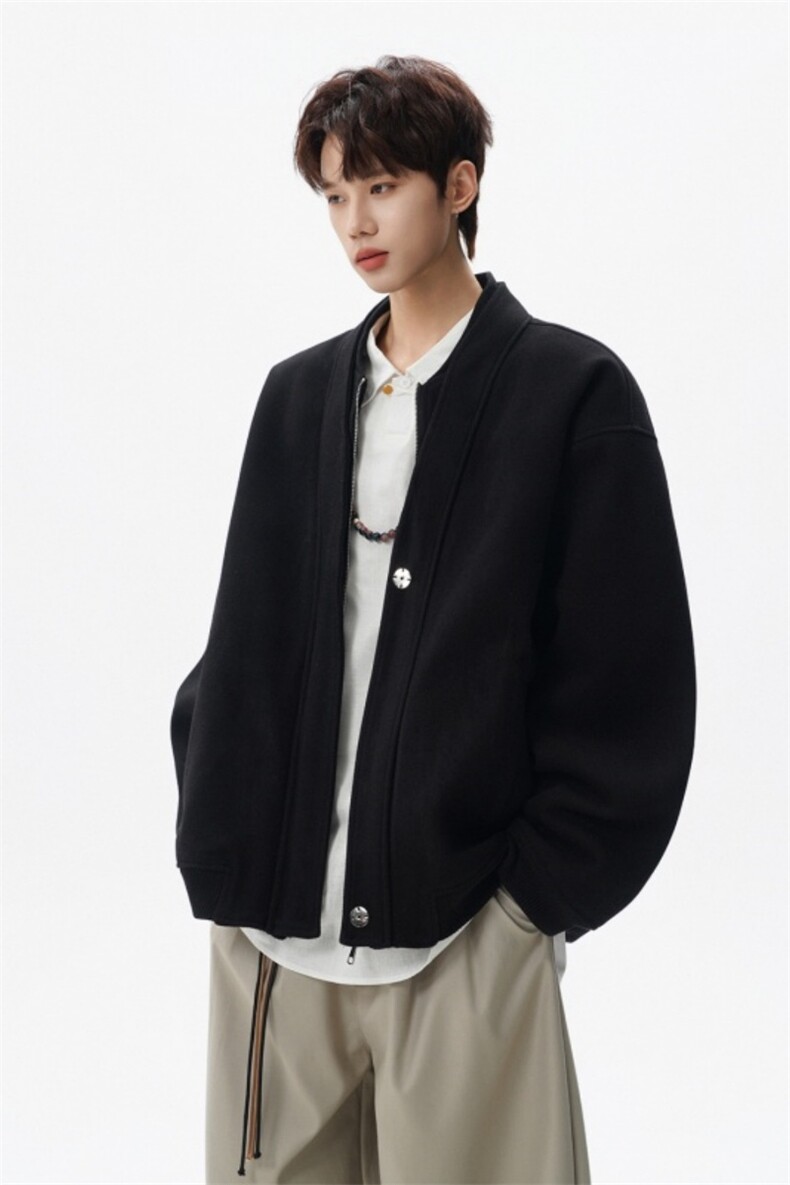 假两件毛呢短款夹克外套男立领休闲JK上衣星座812-JK29-P128,男装夹克,星座812