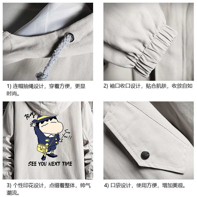 JK41240-P85纯棉连帽夹克男士大码工装夹克男网格,男装夹克,电商A040A