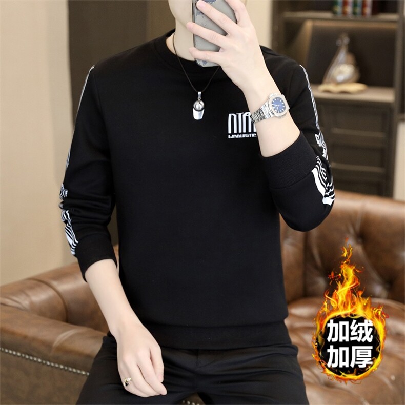 秋季卫衣男士休闲时尚圆领套头圆领卫衣打底衫L512-P47加绒P52,男装T恤,星座310B-3