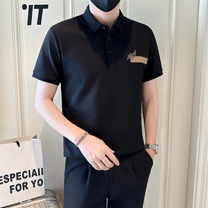 店主风社会小伙男翻领刺绣POLO衫男士夏季男上衣301A-1/PL116/P55图片