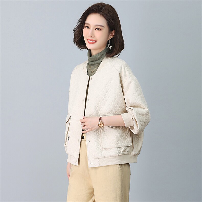 2024年春秋季新款潮韩版夹棉女宽松显瘦休闲外套,女装短外套,独衣靓