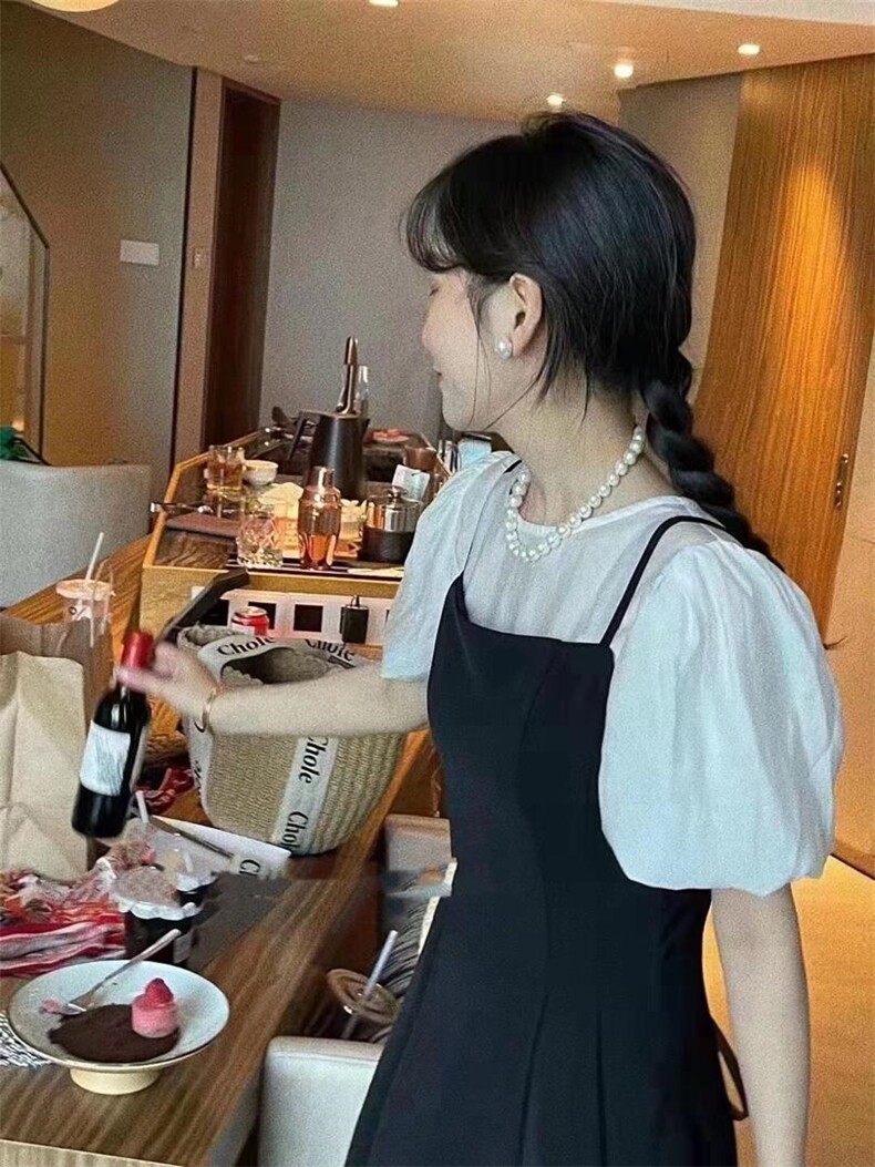 夏装两件套连衣裙，女装连衣裙，贻思茗