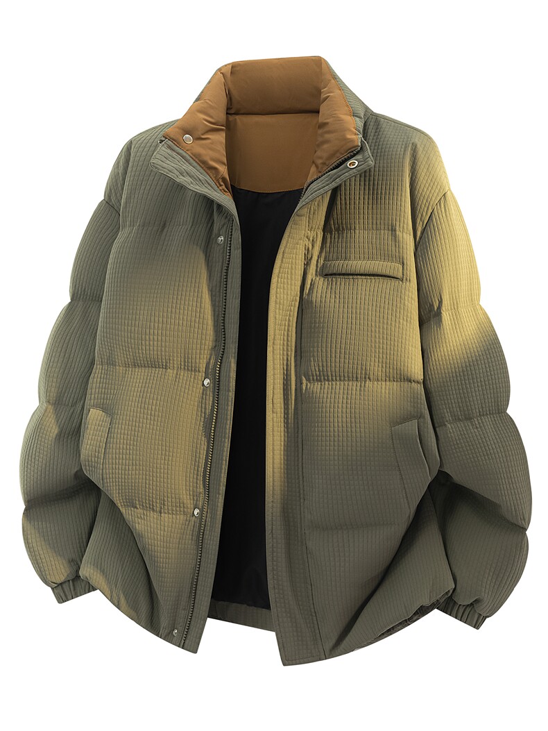 2025高街肌理感立领羽绒服情侣新玉米格冬90白鸭绒SYR2601-P240,男装羽绒服,星座610B-1