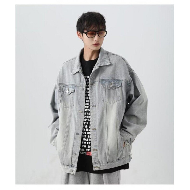 W9196-P68网图现货春季新款高街美式水洗牛仔外套夹克百搭上衣,男装夹克,星座1608-2
