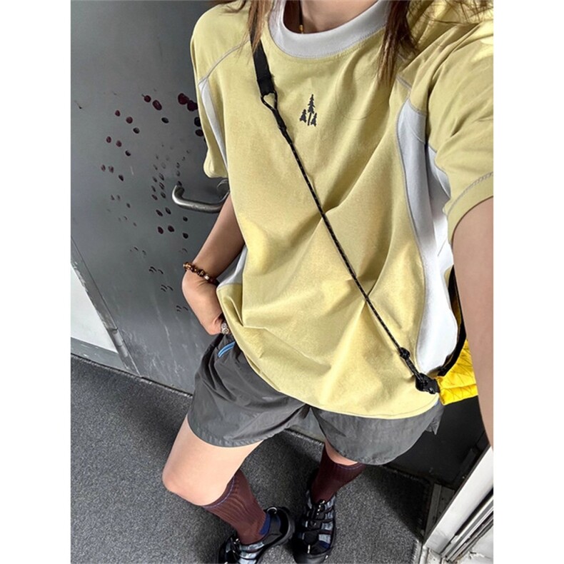 网图 美式运动短袖男女夏季薄款户外速干t恤羽毛球骑行服 特P33图片