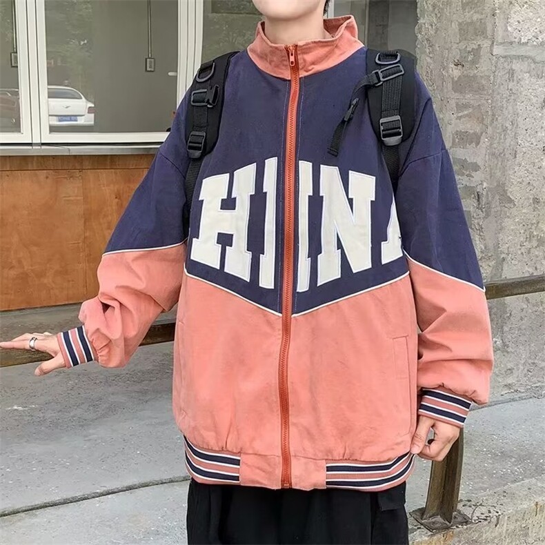 拼色棒球服外套男春秋季潮牌ins休闲上衣J7218P40,男装夹克,星座1116-2