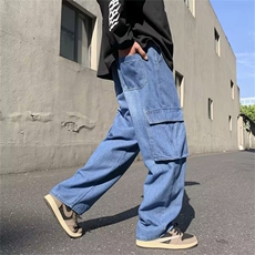 牛仔裤男秋季潮大码休闲裤子高街N5004P45，男装牛仔裤，星座1116-2
