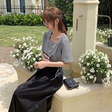 2021夏季新款套装（上衣+不规则半身裙）012-T204，女装套装/套裙，金十上