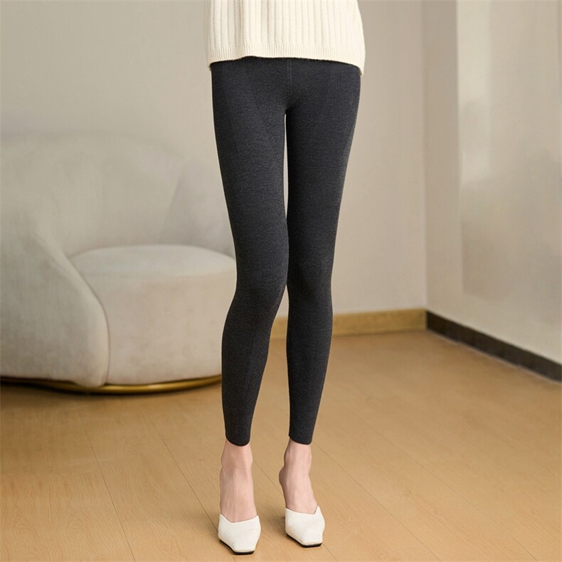 2025年秋季时尚百搭通勤简约休闲羊毛打底裤，女装打底裤，锦博羊绒