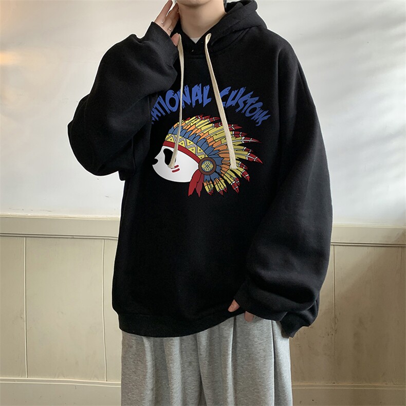纯棉连帽卫衣男大码运动帽衫宽松薄WY2196-P35加绒款-P40,男装卫衣,电商A040