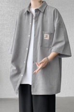 短袖衬衫男士夏季新款港风宽松大码灯芯绒衬衣CS005-P35，男装衬衫，星座214-3