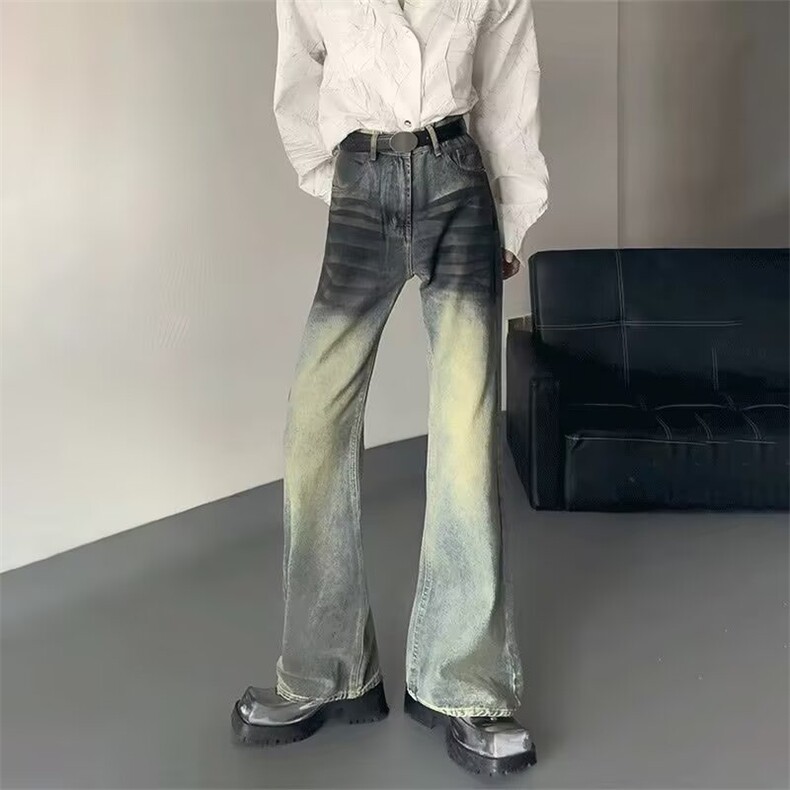 AK1993-P55美式复古做旧高街港风痞帅牛仔裤ins网红，女装休闲裤，星座617A-2