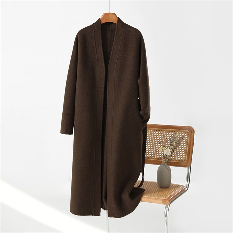 2025年秋季通勤休闲/淑女通勤常规时尚百搭长款大衣，女装毛呢外套，锦驼羊绒