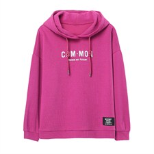 2021春季新款休闲运动连帽印花卫衣，女装卫衣/绒衫，独衣靓