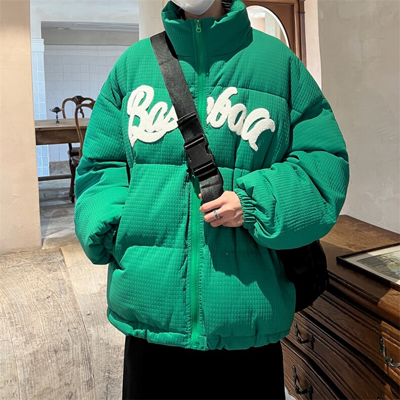 ！2023冬季新款男士毛巾绣立领棉衣情侣加厚棉服MYTC157特P95,男装棉衣,电商B220