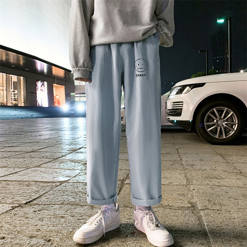 K43072-P25加绒款-P35休闲裤男士大码宽松九分运动裤男裤男直筒,男装休闲裤,电商A040