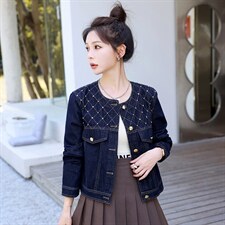 小个子设计感牛仔外套女2025秋季新款时尚高级感百搭上衣短外套，女装牛仔外套，意芙