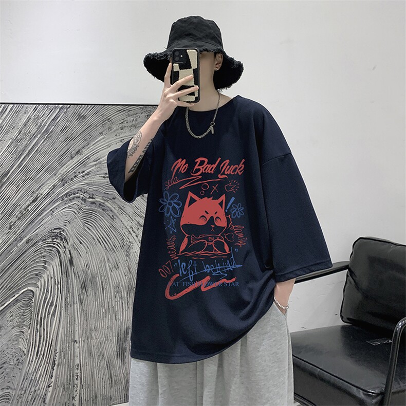 Q11226-P30春夏季七分袖t恤男大码五分袖男短袖中袖大皂风,男装T恤,电商A040