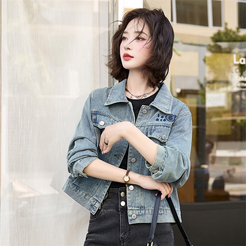 梦依缘2025年秋时尚精品牛仔外套,女装短外套,梦依缘