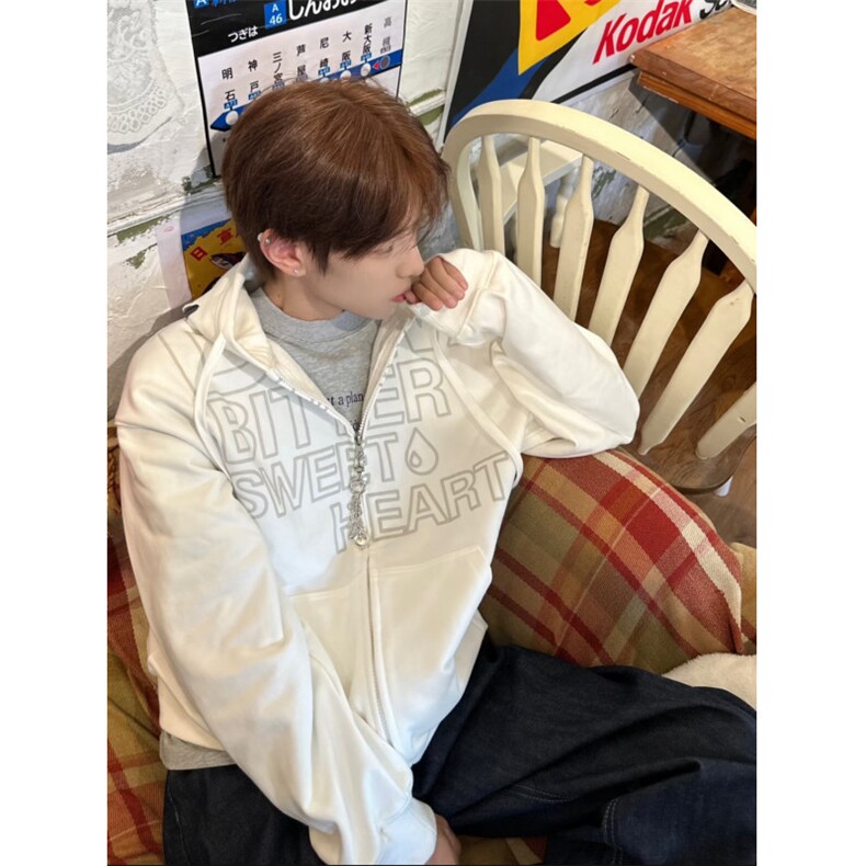 706-1-WY3222-P68现货秋季男士落肩发夹开衫卫衣印花logo外套,女装短外套,星座706-1