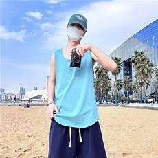 运动风无袖背心T恤男女薄款宽松型潮流休闲运动上衣B3900-特价P16，男装背心/马甲，电商A007