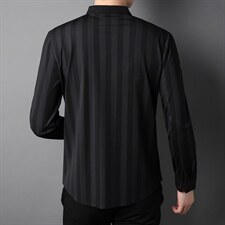 2023秋季新款宽松刺绣中年男士长袖衬衫爸爸装商务休闲免烫衬衣，男装衬衫，电商B212（原钱塘6029）