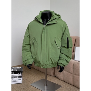 堆堆袖棉衣男冬季新款港风休闲连帽棉服学生面包服MF9006-P95图片
