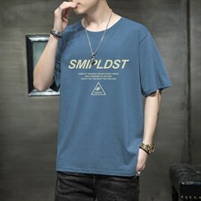 夏季新款2026男士字母印花短袖T恤潮学生班服夏天1210-2-DT33-P10，男装T恤，星座1816-2（原1210–2）