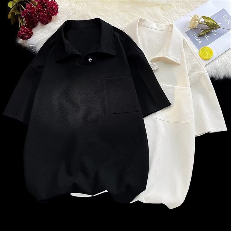 时尚宽松型潮2023百搭男青春流行五分袖POLO衫Y215P30，男装Polo衫，星座1116-2