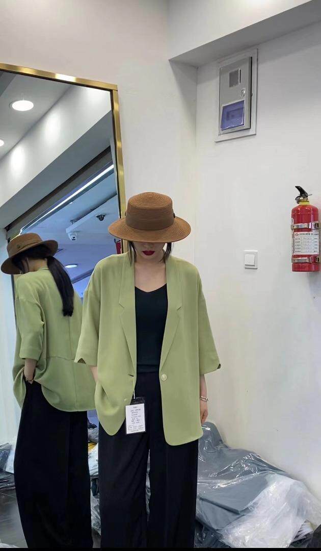 休闲落肩外披防晒外套，袖口可翻边，其它，佐妍千黛