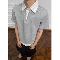 XZ1006A-HXD227-批48-条纹假两件拼接polo衫短袖T恤正肩短款上衣,男装T恤,星座1005-1, XZ1006A-HXD227-批48-条纹假两件拼接polo衫短袖T恤正肩短款上衣,男装T恤,星座1005-1,