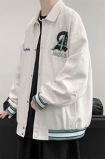 2023秋装新品潮刺绣设计夹克中性风男女韩版棒球服外套8007-P85，男装夹克，电商A441-1