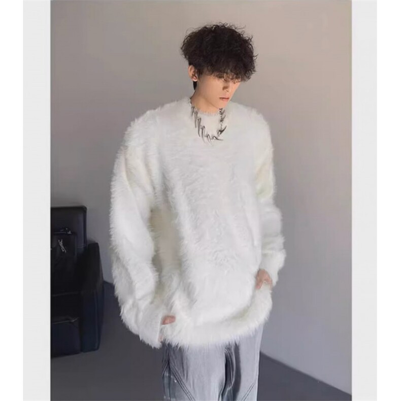 TP26-P26软糯圆领毛衣男秋冬韩系马海毛针织衫慵懒高级感外套，男装针织衫/毛衣，星座1501