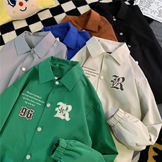 毛毯23春季ins潮流时尚印花宽松百搭翻领夹克外套JK317P50控68，男装夹克，电商A247