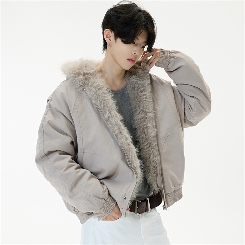 座山雕连帽毛领棉服男女加厚保暖棉服休闲百搭御寒上衣YD01-P140,男装棉衣,星座509