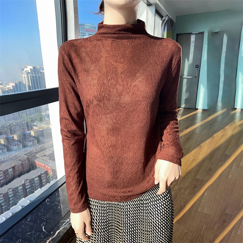 优雅气质女士高领羊毛针织衫简约时尚百搭款,针织衫/毛衣,绒宛羊绒
