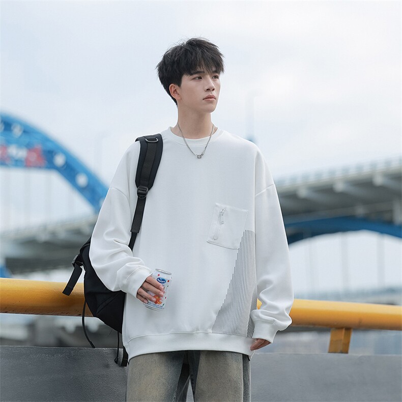 秋季现货套头宽松卫衣男圆领长袖打底衫DSA157B-W6497-特P38图片