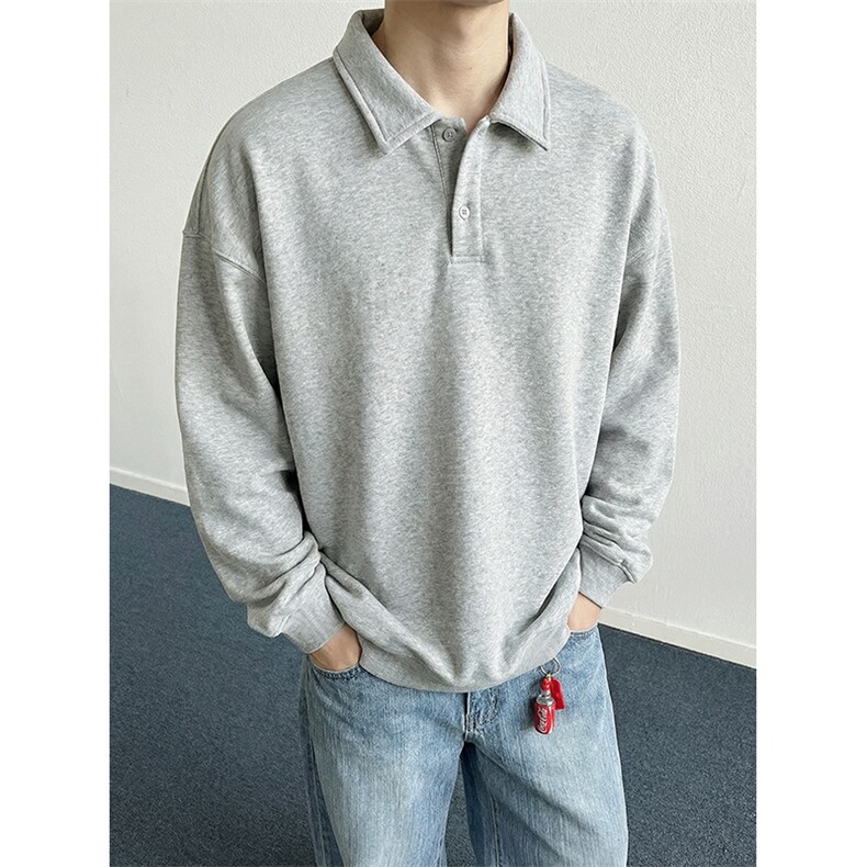 抖音得物高品质二开26春装美式高街结构设计POLO翻领卫衣外套W77，男装Polo衫，电商A486