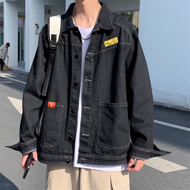 2021新款痞帅宽松牛仔夹克衫男潮牌学生外套韩版上衣服W1069-P50,男装夹克,星座512-4