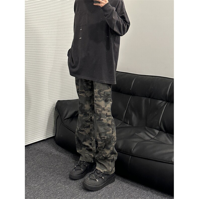 2024美式男伐木裤穿搭hiphop迷彩裤显腿长直筒工装裤GJ229P45,男装工装外套,电商D256-3(原A064-3)