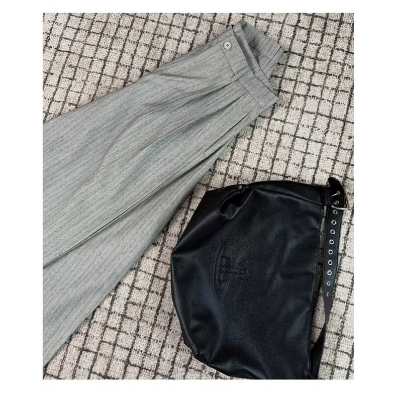老钱风条纹西裤男女阔腿宽松直筒休闲裤子秋冬季1008-LB0188-p48,男装西裤,星座1008
