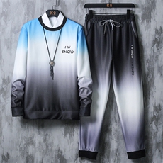抖音神款秋大码男士休闲运动套装卫衣套装潮流纯色衣服TZ610，男装套装，星座301D(原星座1004-8）