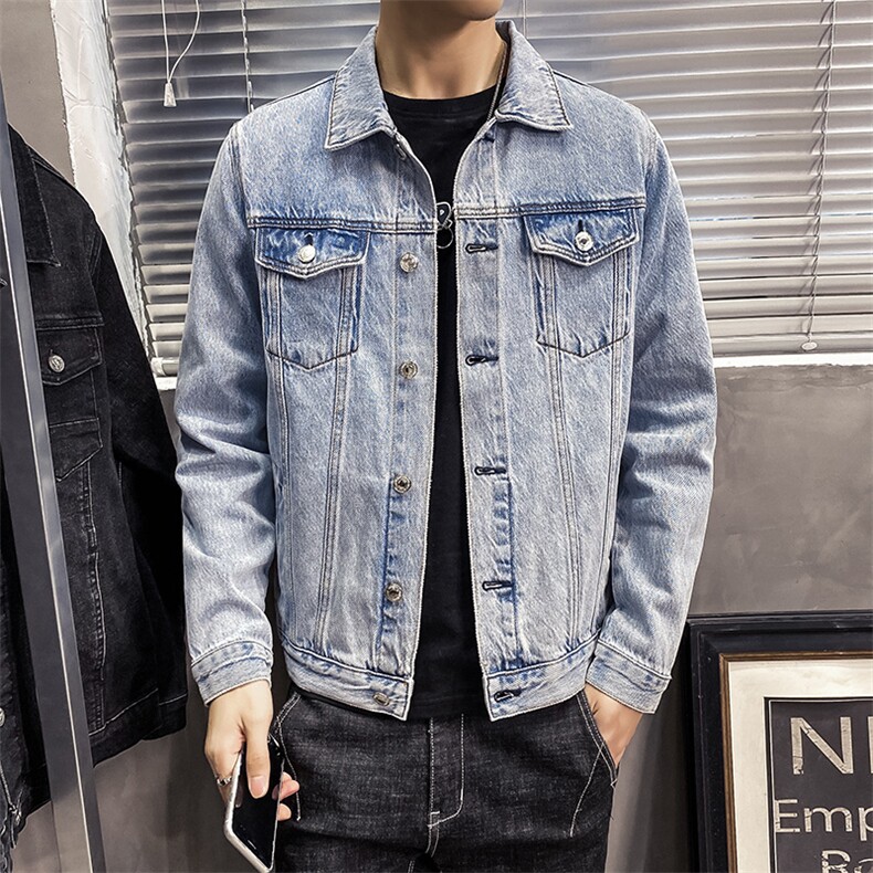 店主风牛仔外套男士韩版潮流春秋上衣服工装休闲夹克秋装9155,男装夹克,电商A318