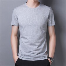 弹力短袖T恤男薄款圆领上衣2023夏季新款中青年男士休闲纯属体恤，男装T恤，电商B212（原钱塘6029）