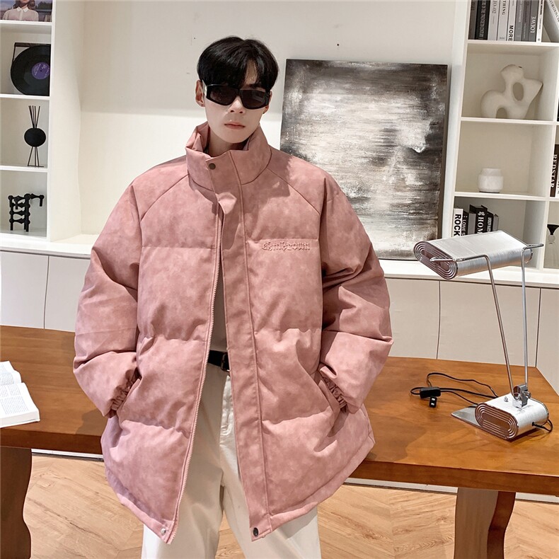 港风PU皮复古做旧设计钢印棉衣男MY77096P130控198抖控228，男装棉衣，星座227-7