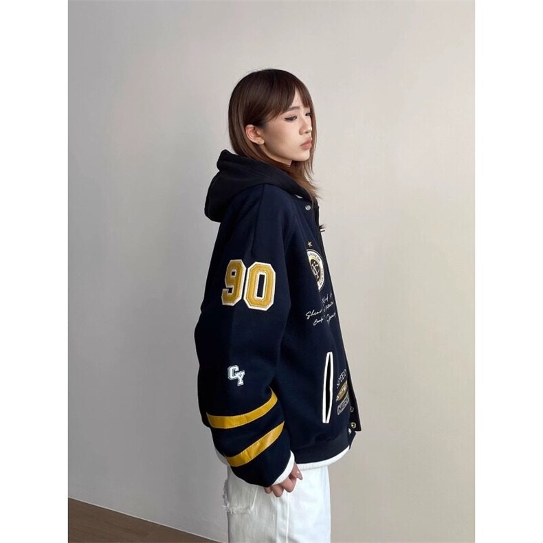 W9134-P78网图现货春季新款美式复古刺绣棒球服外套宽松夹克,男装夹克,星座1608-2