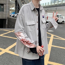 春秋衬衫男休闲口袋衬衣男装宽松印花外套工装修身上衣LS531P39，男装衬衫，星座1013-5
